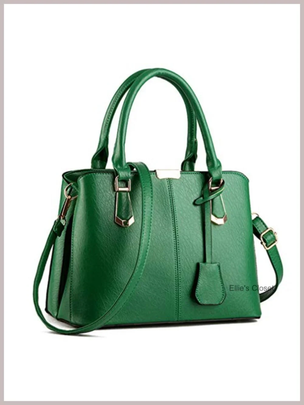 Faux Leather Satchel Handbag Top Handle Shoulder Tote Work Bag